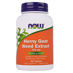 Now Foods Horny Goat Weed Extract 750mg-90Serv.-90Tabs